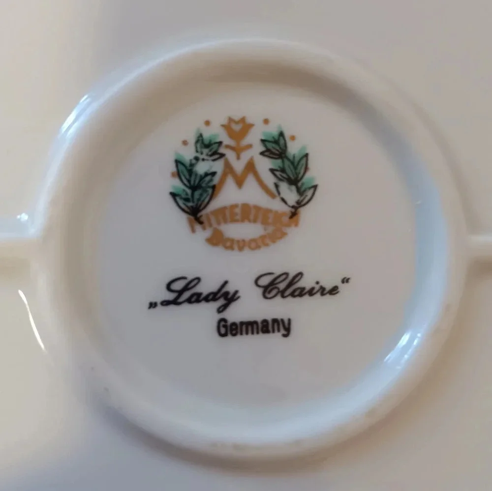 Vintage 5 Mitterteich Bavaria plates, made in Germany, Lady Claire style. - Picture 4 of 10